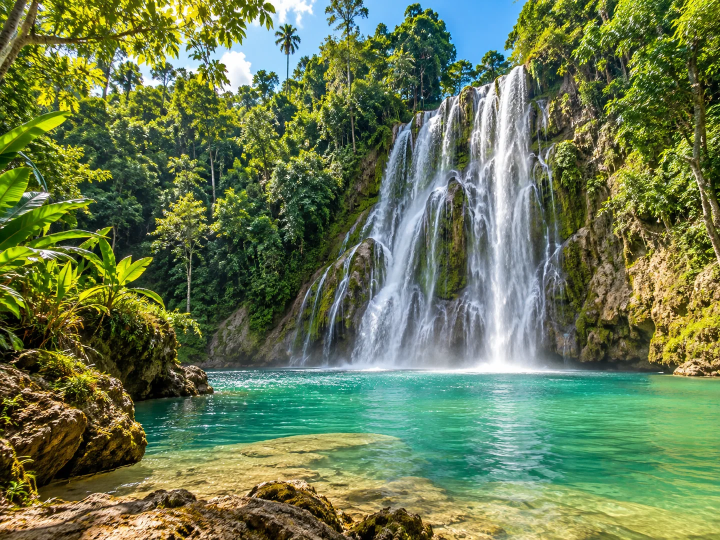 AI illustration inspired by Samaná, Cayo Levantado & El Limón Waterfall